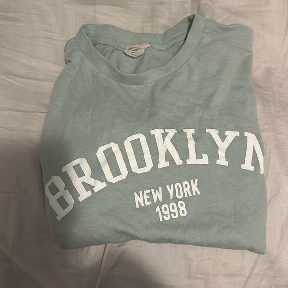 Aqua Blue Brooklyn Graphic Tee - Picture 1 of 2